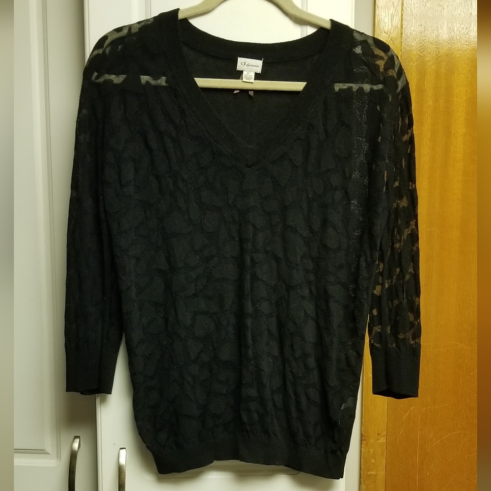 🍁🌺Vintage Y2K Dynamite sheer leopard print sweater